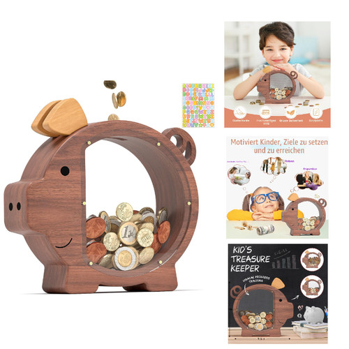 Summidate sparschwein holz - sparschwein,