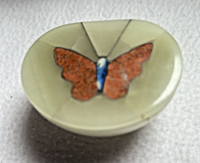 kleine ovale Schatulle Onx-Marmor knapp 6x 3 cm abnehmb. Deckel Schmetterl TOP