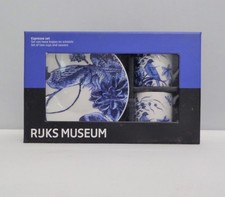 Ruskmuseum 1x Espresso Set Motiv - Delfts blaue Vögel mit OVP Zustand: neu