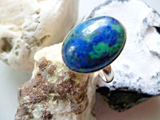 925 Echtsilber Ring Azurit Malachit Gr.57 Gr. 17 Artistic Design Glück Heilstein