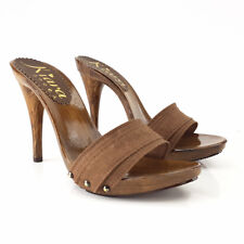 Braune Clogs - Absatz 12 cm -