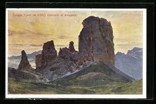 Künstler-AK Edward Harrison Compton: Ampezzo, Cinque Torri, Dolomiti 