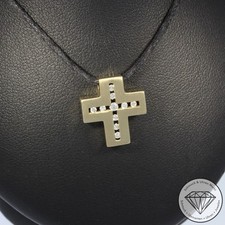 Wert 1100 € Brillant Kreuz Anhänger 585 14 Karat Gelb Gold xxyy