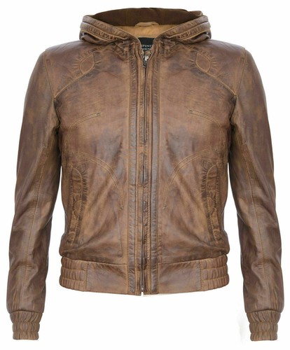 Herren vintage kapuze braun - herren,