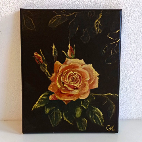 Original ölgemälde rose - Ölgemälde,