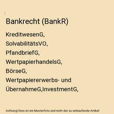 Bankrecht [BankR]