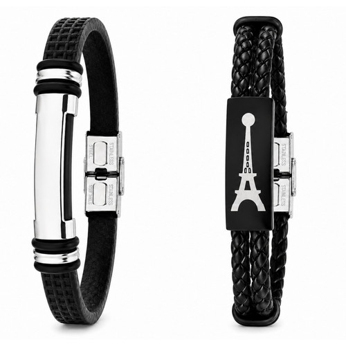 Herren lederarmband schwarz - herren,