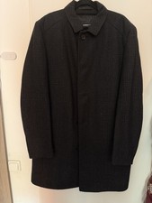 Strellson Premium Wollmantel Herren Größe 52 - klassisch, kariert, schwarz