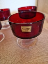 5 Luminarc Gläser Frankreich Sekt Glas 60er Rubinrot 