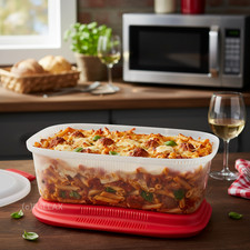 TUPPERWARE I57 PASTA-MEISTER 1,9 L ROT WEISS NUDELN AUS DER MIKROWELLE