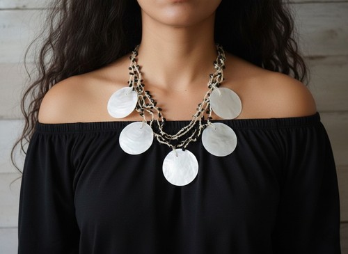 Vintage muschel collier kette - muschel,