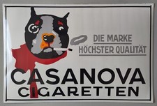 CASANOVA Cigaretten Zigaretten # Emailschild  # topp Zustand # Ludwig Hohlwein