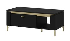 Couchtisch  ca. 111x46x65 cm NORICA von Wojcik Schwarz Matt / Gold