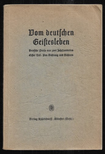 Vom deutschen geistesleben - vom,