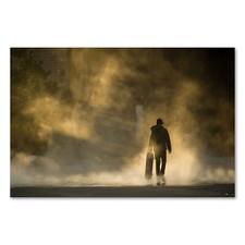 Postereck 0175 Poster Leinwand Skater, Nebel Sport Extrem Funsport Skateboard