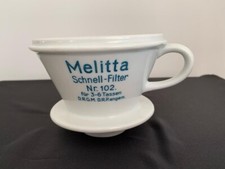 Melitta Porzellan Schnell Filter 4 Loch Nr. 102 Deutsches Reichspatent 3-6 T.