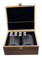 Whisky Set 12teilig – 2 Gläser (300ml) + Holzbox/Geschnekbox /8Granit Würfel NEU