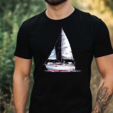Herren T-Shirt Segelboot Motiv