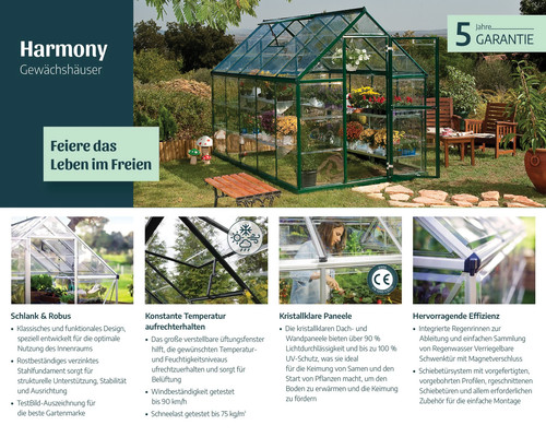 Gewächshaus harmony 6x10 - harmony,