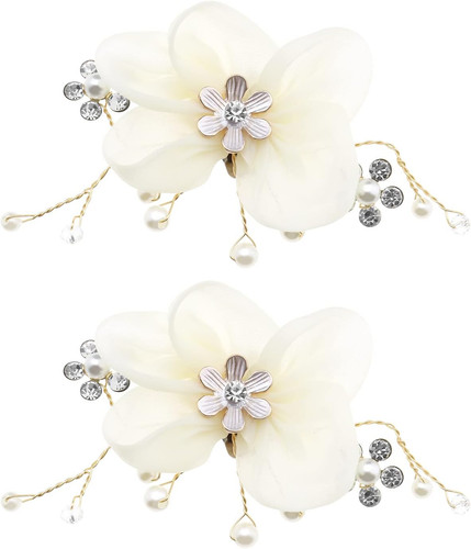 Paar perle schuhclips blume - perle,