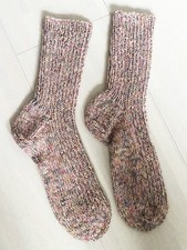 Wollsocken selbstgestrickt Gr. 39 Stricksöckchen Socken #3 Handarbeit meliert