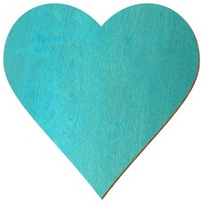 Holz Herz Türkis beidseitig