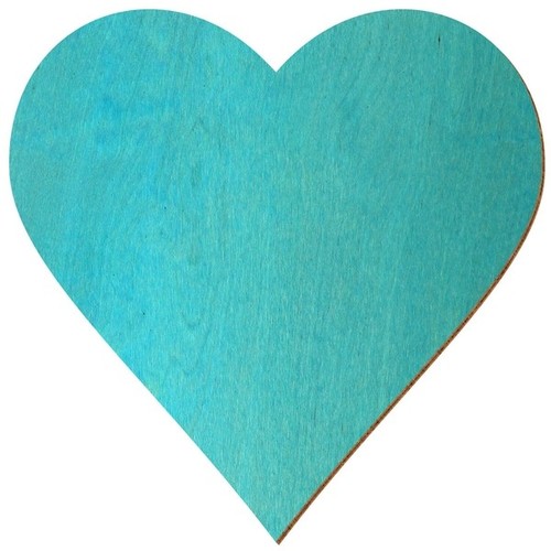 Holz herz türkis beidseitig - türkis,