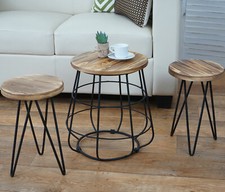 2er-Set Sitzhocker mit Tisch