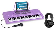Digital 49 Tasten Einsteiger Keyboard E-Piano 16 Sounds Kopfhörer Set Lila