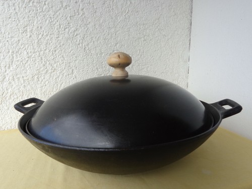 Wok gusseisen mit deckel - wok, 36