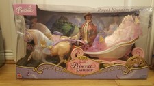 barbie as the princess & the pauper royal kingom kutsche 2 Pferde Version OVP