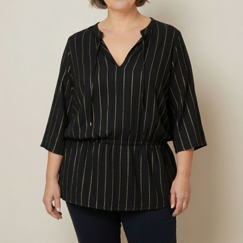 Damen bluse tunika schwarz - damen,