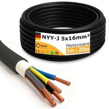 NYY Erdkabel 5x16mm² Meterware 1m-25m Elektrokabel Starkstromkabel Außenkabel