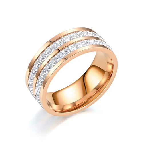 Edelstahl ring gold - edelstahl, silber