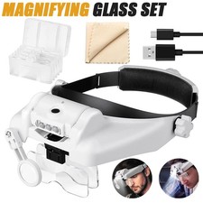 Lupenbrille Mit Licht KopfbandLupe Standlupe Für Lesen Elektriker Nähen Handwerk