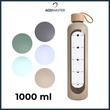 Trinkflasche 1L Glas mit Skala