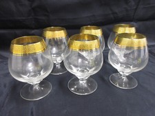 6 Theresienthaler GOLDRAND Cognac Gläser, ROCCALIERT nie benutzt, Top 1970erJh