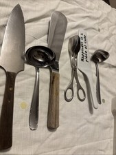 Küchenhelfer Kelle Plätzchen Zange Torten Heber Messer Platte Holz 6 Stück 