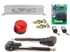 Bausatz Drehtorantrieb 12V, Toröffner für 2-Flügel Tor mit 2-Kanal Steuerung