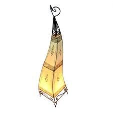Orientalische marokkanische Lederlampe 100cm Weiß Henna Stehlampe Hennalampe