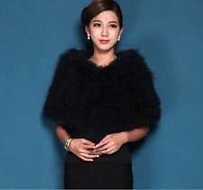 Frau Lässige Straußenfedern Schal Wrap Braut Hochzeit Stolen Türkei Pelz Mantel