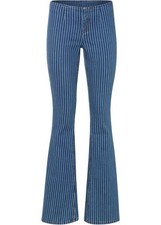 Bootcut-Jeans Low Waist gestreift regular Gr. 36 Blau Denim Damenjeans Pants Neu