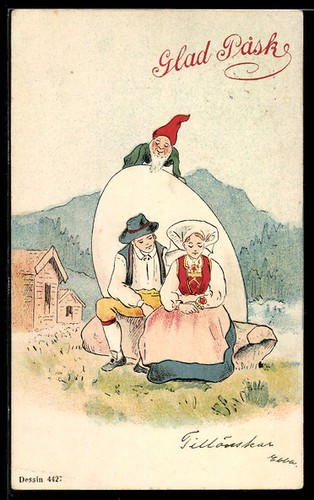 Ansichtskarte zwerg hinter - ansichtskarte,