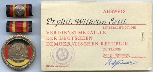Ddr verdienstmedaille der - -,