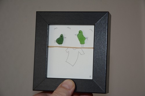 Handgemachtes seeglas bild - handgemachtes, seeglas-bild