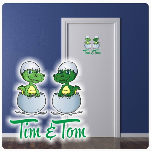 Türaufkleber baby dino name - baby,