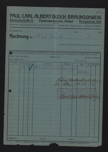 Braunschweig rechnung 1922 - braunschweig,,
