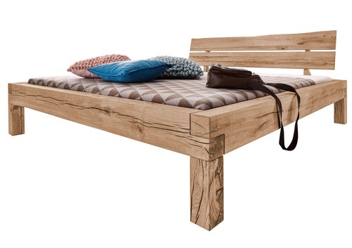 Balkenbett hellbraun wildeiche - balkenbett,