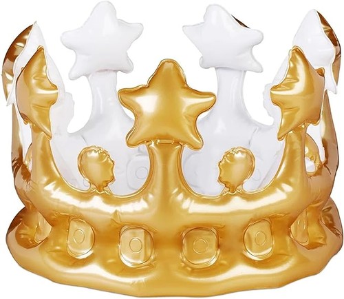 Partykrone aufblasbar gold - partykrone,