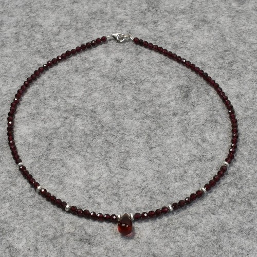 Granat halskette 925er - granat, halskette,